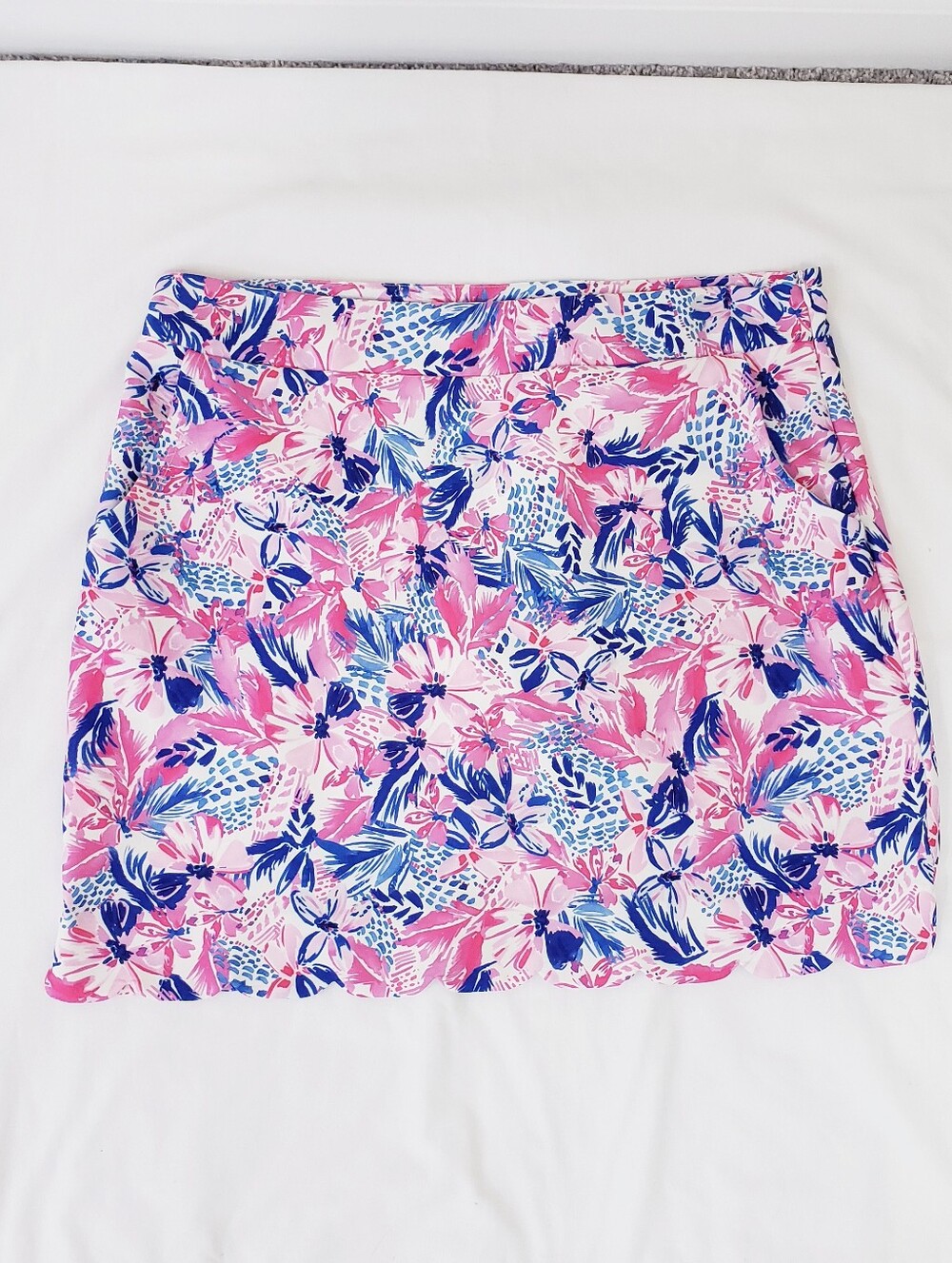 Stella Parker Golf Floral Pink & Blue Skirt Skort Deep Sea Pink Large